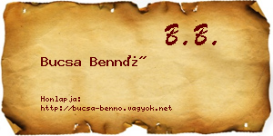 Bucsa Bennó névjegykártya